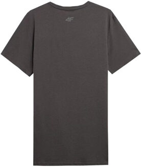 4F Heren t-shirt met opdruk - maat S Grijs