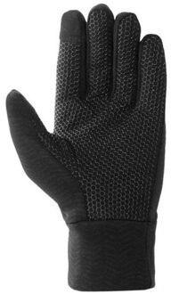 4F Heren waw24aglou080 gebreide touch handschoenen - maat M Zwart