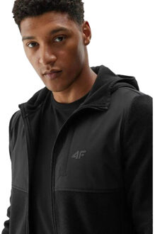 4F Heren waw24tflem269 hoodie met volledige rits - maat S Zwart