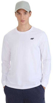 4F Heren wmm00tlonm432 t-shirt met lange mouwen Wit