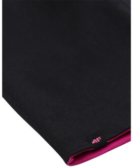 4F Kinder/kinder logo katoenen dubbelzijdige beanie - maat One size Zwart