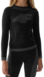 4F Kinderen/kids jaw23useaf109 thermoactieve naadloze onderlagen set - maat 134 Zwart