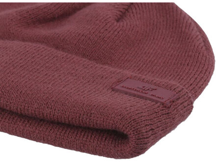 4F M307 effen omgeslagen muts - maat One size Rood