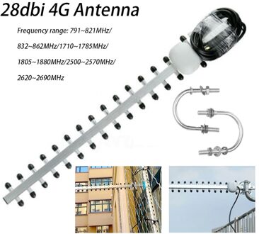 4G 25dBi Sma Male Wifi Signaal Booster Wireless Directionele Computer Kabel Outdoor Accessoires Yagi Antenne Modem RG58 1.5M