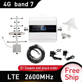4G LTE DCS 2600mhz Moblie telefoon Booster 2600 Signaal Repeater Gain 65dB 4G Netwerk Cellulaire Versterker 5dbi omni indoor antenne ons aansluiten