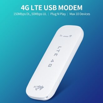 4G LTE USB Modem 4G Router Mobile WiFi Hotspot with SIM Card Slot 150Mbps DL 50Mbps UL Max 10 Devices