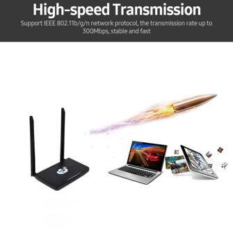 4G LTE WiFi Router 300Mbps High-speed Wireless Router with SIM Card Slot 2 External Antennas Black(American Version)