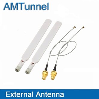 4G Router Antenne 2.4G Wifi Antenne 2 Stuks Met Sma Draadloze Router En 2 Stuks 20Cm Pci U. Fl Ipx Naar Rp Sma Female Pigtail Kabel