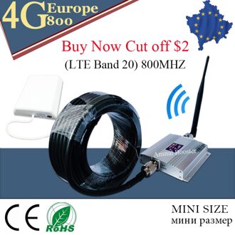 4G Signaal Booster Lte 800Mhz Signaal Amplificateur Gsm 4G Antenne Repeater Band 20 Snelle 4G Netwerk 800Mhz Mobiele Signaal Booster uk plug