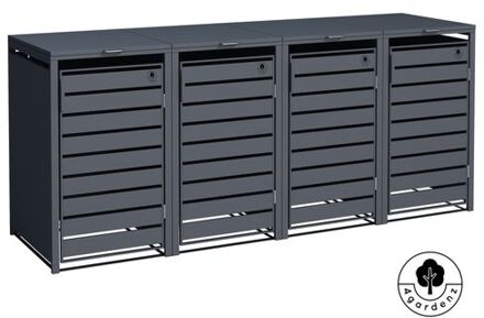 4gardenz® Containerombouw Modulair - Kliko Ombouw Berging - Hoogwaardig Materiaal - Antraciet Grijs