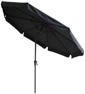 4gardenz® Parasol Rond 300 cm met Volant - Kantelbaar - Antraciet Grijs