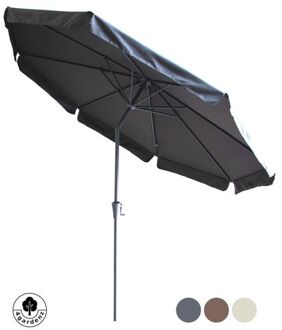 4gardenz® Parasol Rond 300 cm met Volant - Kantelbaar - Antraciet Grijs