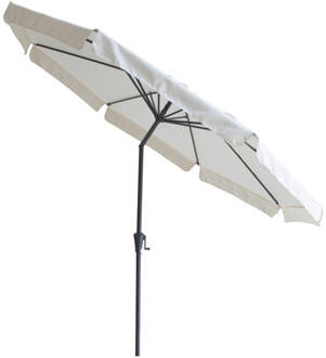 4gardenz® Parasol Rond 300 cm met Volant - Kantelbaar - Creme Crème