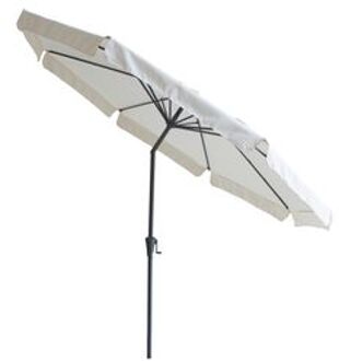 4gardenz® Parasol Rond 300 cm met Volant - Kantelbaar - Creme Crème