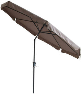 4gardenz® Parasol Rond 300 cm met Volant - Kantelbaar - Taupe