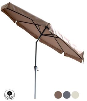 4gardenz® Parasol Rond 300 cm met Volant - Kantelbaar - Taupe