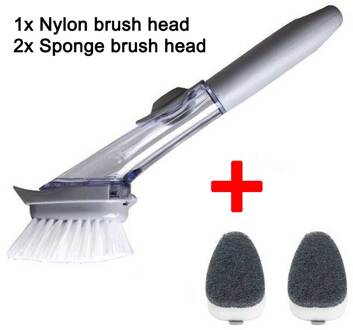 4in 1 Cleaning Borstels Wassen Schotel Tool Zeepdispenser Hervulbare Pannen Cups Brood Kom Scrubber Keuken Goederen Accessoires Gadge