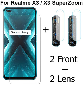 4in1 Tempered Glass Realme X3 SuperZoom Glass On For OPPO Realme X3 Screen Protector Camera Len Protective Film Realmi X 3 6.6"