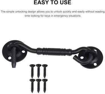 4Inch Haak Eye Klink Rvs Home Security Met 6 Schroeven Slaapkamer Badkamer Kast Garage Rustieke Cabine Schuur Deur lock