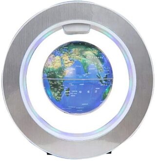 4Inch Magnetische Levitatie Globe Ronde Frame Globe Roterende Magnetische Bal Air World Map Voor Kantoor Set Off EU plug