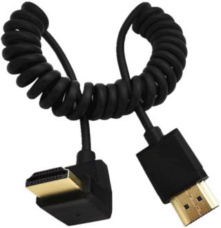 4K * 2K @ 60Hz Od 3.2Mm Hdmi-Compatibel Spiraal Kabel Hdmi-Compatibel 2.0 90 Degreestretch Lente Flexibele Dunne Hd Kabel 1M / Down