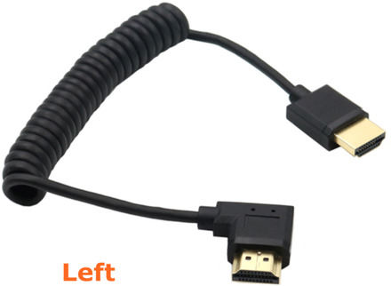 4K * 2K @ 60Hz Od 3.2Mm Hdmi-Compatibel Spiraal Kabel Hdmi-Compatibel 2.0 90 Degreestretch Lente Flexibele Dunne Hd Kabel 1M / links