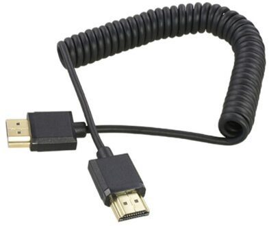 4K * 2K @ 60Hz Od 3.2Mm Hdmi-Compatibel Spiraal Kabel Hdmi-Compatibel 2.0 90 Degreestretch Lente Flexibele Dunne Hd Kabel 2.5M / rechtdoor