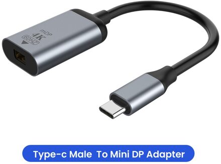 4K 60Hz Usb Type C Adapter Type-C Naar Hdmi-Compatibel/Vga/Dp/mini Dp/Rj45 Converter Kabel Voor Macbook Pro Huawei Samsung type C to Mini DP