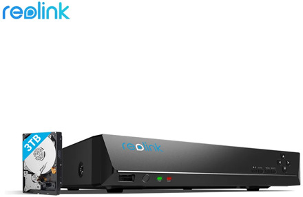 [4K NVR] Reolink 16ch DVR 4MP 5MP 4K PoE Network Video Recorder with 3TB HDD For Reolink HD IP Cameras RLN16-410