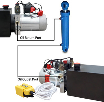 4L Double Acting Hydraulic Pump 12V for Dump Trailer Car Lifting 3200 PSI Max Reservoir