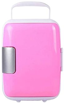 4L Mini Koelkast Koelkast Draagbare Auto Vriezer Auto Koelkast Cooler Heater Universele Voertuig Onderdelen roze