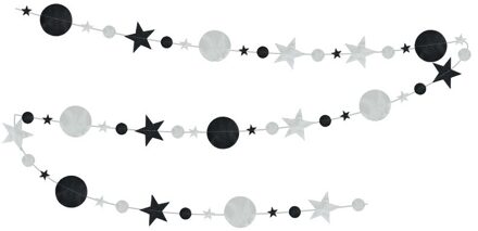 4M Glitter Spiegel Papier Banner Zwart Goud Zilver Star Ronde Papier Garland Voor Bruiloft 30th Verjaardag Party Home Decor vlag Banner A01