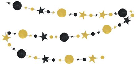 4M Glitter Spiegel Papier Banner Zwart Goud Zilver Star Ronde Papier Garland Voor Bruiloft 30th Verjaardag Party Home Decor vlag Banner A02