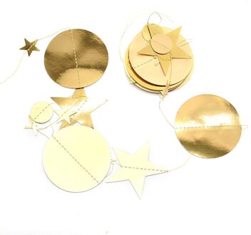 4M Glitter Spiegel Papier Banner Zwart Goud Zilver Star Ronde Papier Garland Voor Bruiloft 30th Verjaardag Party Home Decor vlag Banner B01