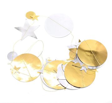 4M Glitter Spiegel Papier Banner Zwart Goud Zilver Star Ronde Papier Garland Voor Bruiloft 30th Verjaardag Party Home Decor vlag Banner B02