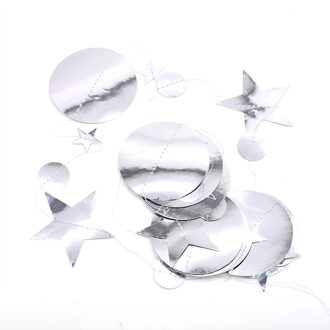 4M Glitter Spiegel Papier Banner Zwart Goud Zilver Star Ronde Papier Garland Voor Bruiloft 30th Verjaardag Party Home Decor vlag Banner B03