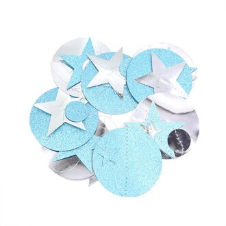 4M Glitter Spiegel Papier Banner Zwart Goud Zilver Star Ronde Papier Garland Voor Bruiloft 30th Verjaardag Party Home Decor vlag Banner B05