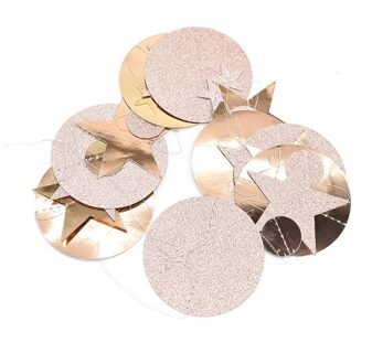 4M Glitter Spiegel Papier Banner Zwart Goud Zilver Star Ronde Papier Garland Voor Bruiloft 30th Verjaardag Party Home Decor vlag Banner B06
