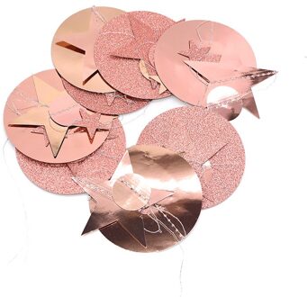 4M Glitter Spiegel Papier Banner Zwart Goud Zilver Star Ronde Papier Garland Voor Bruiloft 30th Verjaardag Party Home Decor vlag Banner B07