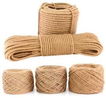 4Mm, 5Mm, 6Mm, 8Mm, 10Mm X 100M Sisal Touwen Jute Touw Touw Natuurlijke Hennep Koord Decor Kat Huisdier Krassen Thuis Art Decor 6mm x 100M