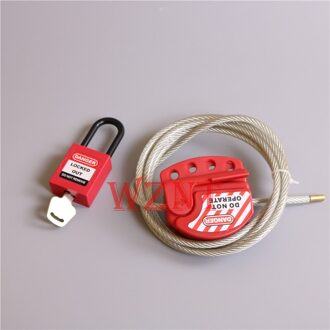 4mm 6mm Multipurpose rode kabel lockout 2 meter voor verstelbare PVC kabel Lockouts Tagout 6mm met padlock