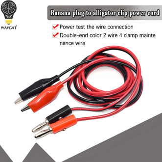 4MM Dual Alligator Clip to Banana Connector Oscilloscope Test Probe Cable 1M 3FT Red Black