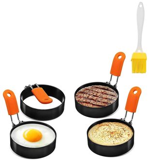 4Pack Ei Ringen Voor Frituren Eieren, professionele Roestvrij Stalen Ronde Ei Fornuis Ringen Ei Pannenkoek Maker Mold Voor Ontbijt