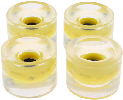 4Pack Licht Up Longboard Wiel Met 4Pcs Magnetische Core Glow In De Nacht Cruiser geel