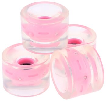 4Pack Licht Up Longboard Wiel Met 4Pcs Magnetische Core Glow In De Nacht Cruiser roze