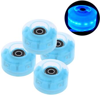 4Pack Quad Roller Skate Wielen Licht Up Lagers Voor Dubbele Rij Schaatsen Grip Lagers Onderdelen Gratis Rollerskate blauw