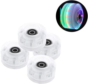 4Pack Quad Roller Skate Wielen Licht Up Lagers Voor Dubbele Rij Schaatsen Grip Lagers Onderdelen Gratis Rollerskate RGB