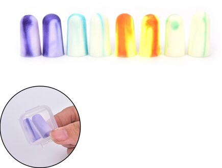 4Pairs Kleurrijke Soft Foam Oordoppen Ruisonderdrukking Voor Reizen Slapen Travel Sleep Noise Preventie Oordopje Gezondheidszorg