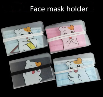 4pc 2020 new face mask holder cover bags protective case protection plastic sheet washable mask holder bag