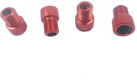 4Pc Aluminium Klep Adapter Fiets Racefiets Binnenband Te Blazen Racing Mtb/Fiets Banden accessoires 2 rood